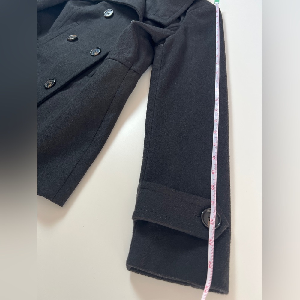 Thread & Supply Black Double-Breasted Peacoat Perfect Spring Transition Coat - M - Picture 14 of 15